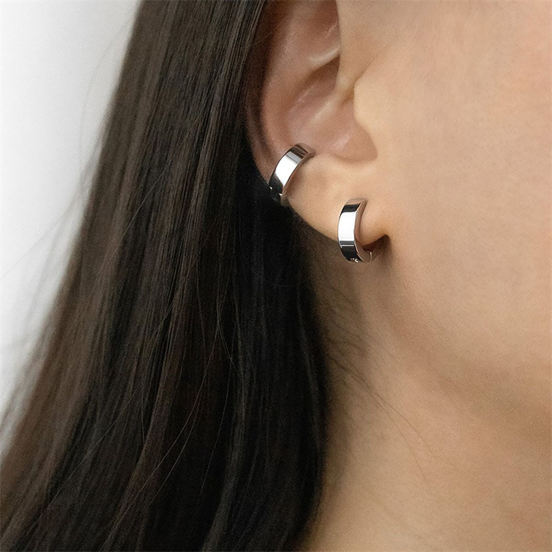 Chunky Huggie Earrings | Hypoallergenic Stainless Steel with Gold Plating 2