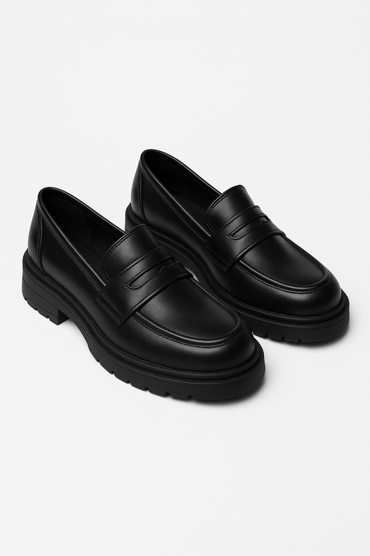 Chunky Loafers for Women | Sleek PU Leather Upper with Reinforced Sole 0