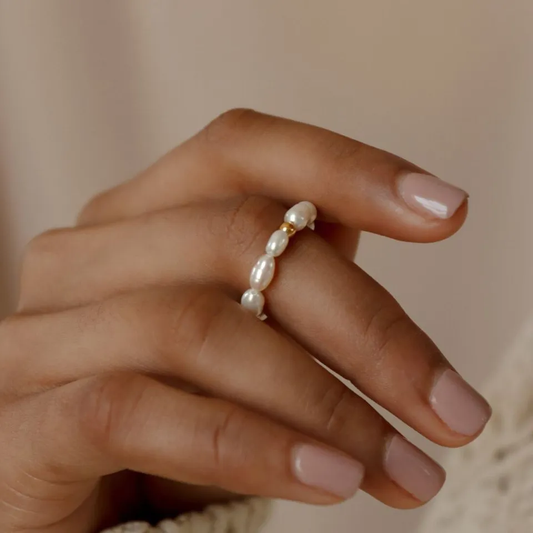 Chunky Pearl Ring | Cultured Freshwater Pearls with Durable Stainless Steel 0