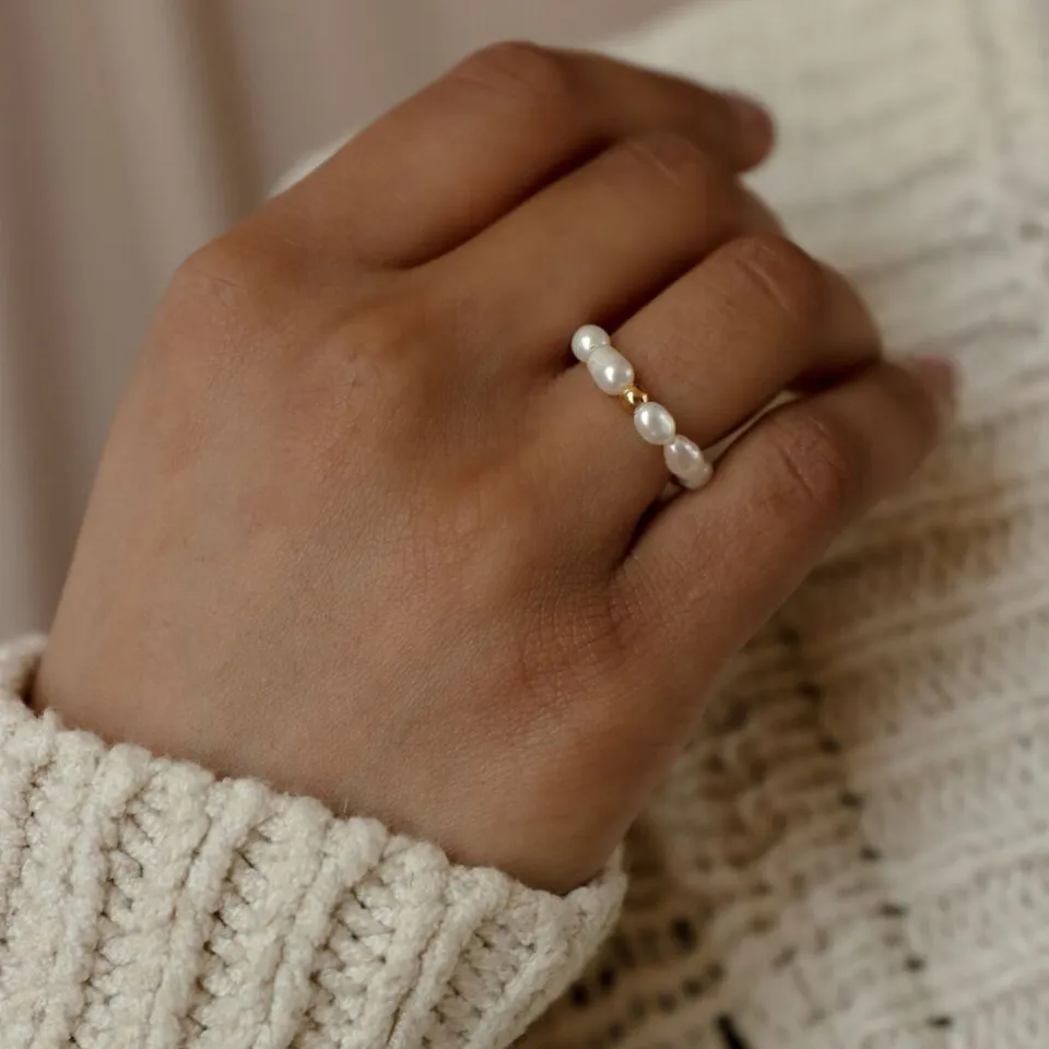 Chunky Pearl Ring | Cultured Freshwater Pearls with Durable Stainless Steel 1
