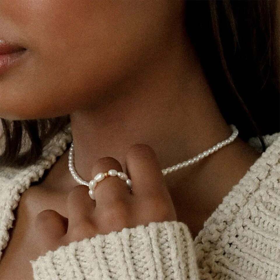 Chunky Pearl Ring | Cultured Freshwater Pearls with Durable Stainless Steel 2