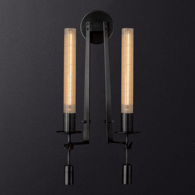 Classic Brass Wall Sconce | Ribbed Glass Shade for Warm Glow 9