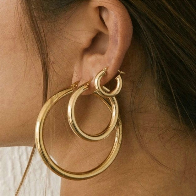 Classic Hoop Earrings | Tarnish-Free Stainless Steel with Secure Closure 1