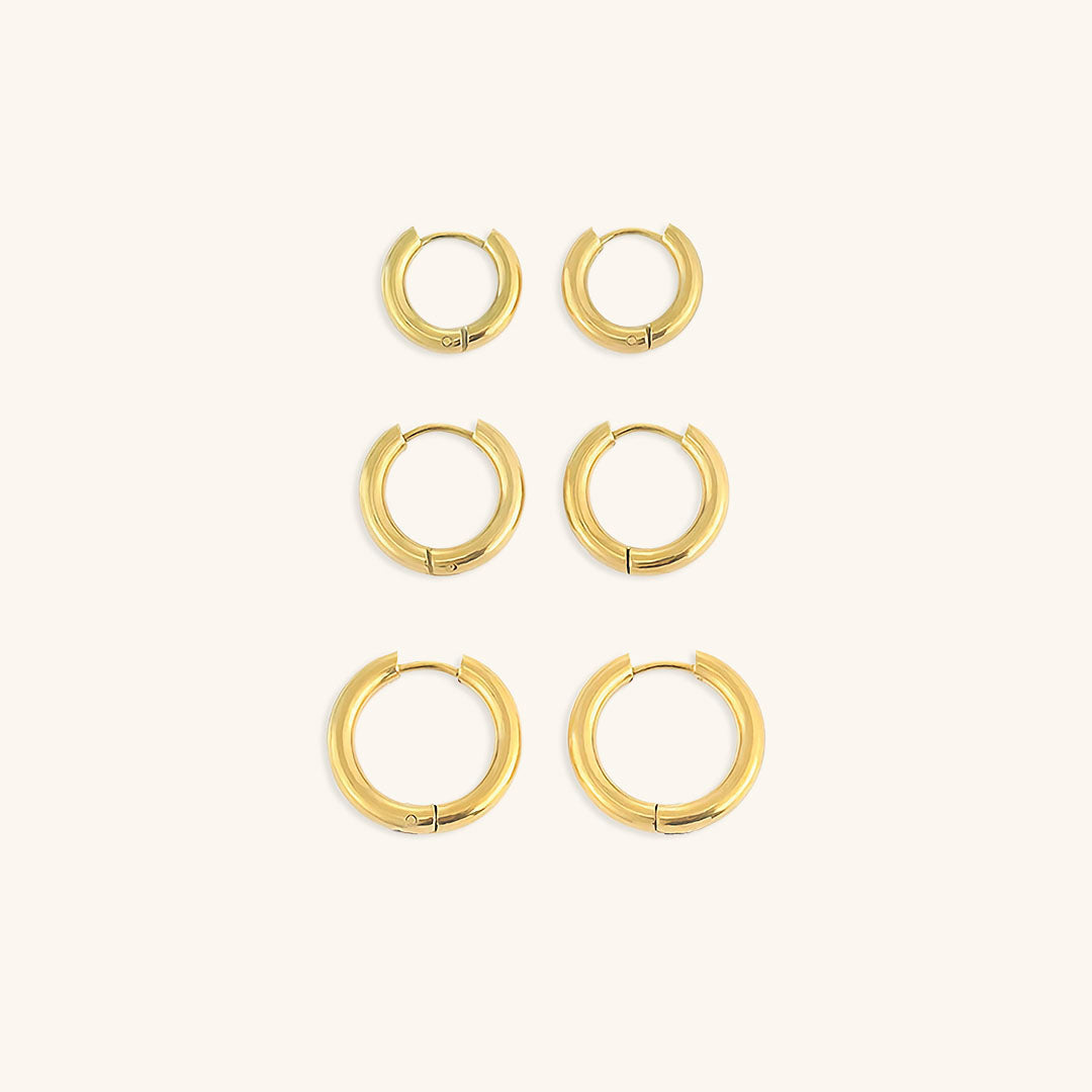 Classic Round Hoop Earrings | Ethically Sourced Stainless Steel with 14k Gold Plating 0