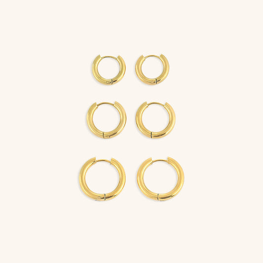 Classic Round Hoop Earrings | Ethically Sourced Stainless Steel with 14k Gold Plating 0