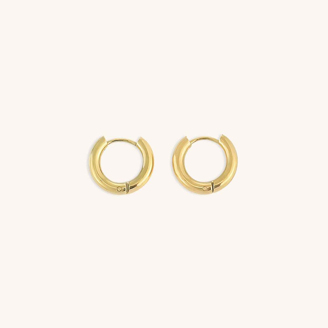 Classic Round Hoop Earrings | Ethically Sourced Stainless Steel with 14k Gold Plating 6