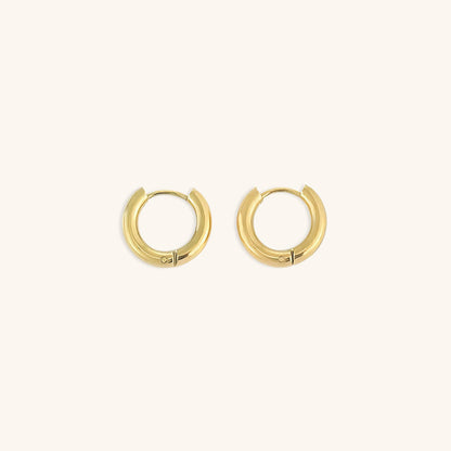 Classic Round Hoop Earrings | Ethically Sourced Stainless Steel with 14k Gold Plating 6
