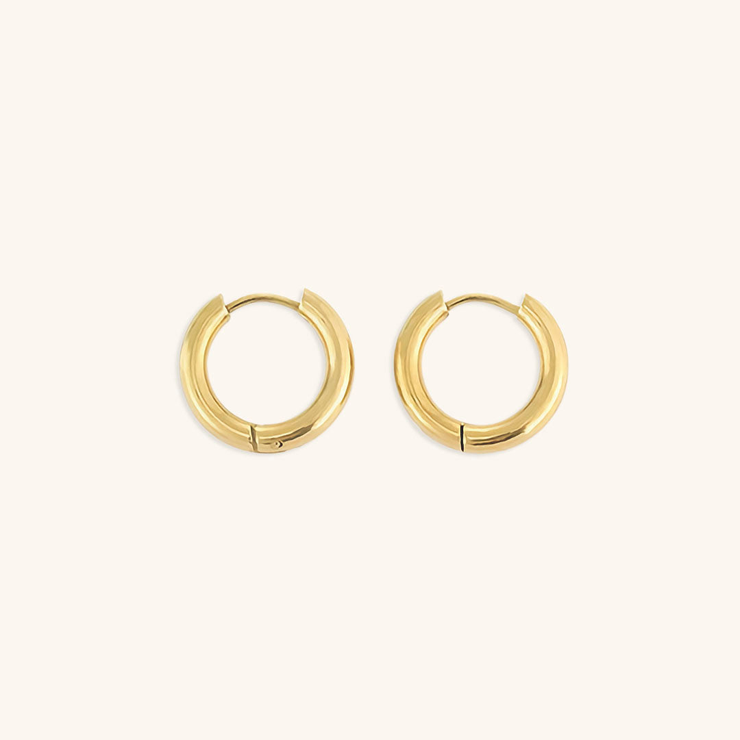 Classic Round Hoop Earrings | Ethically Sourced Stainless Steel with 14k Gold Plating 7