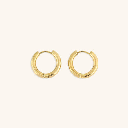 Classic Round Hoop Earrings | Ethically Sourced Stainless Steel with 14k Gold Plating 7