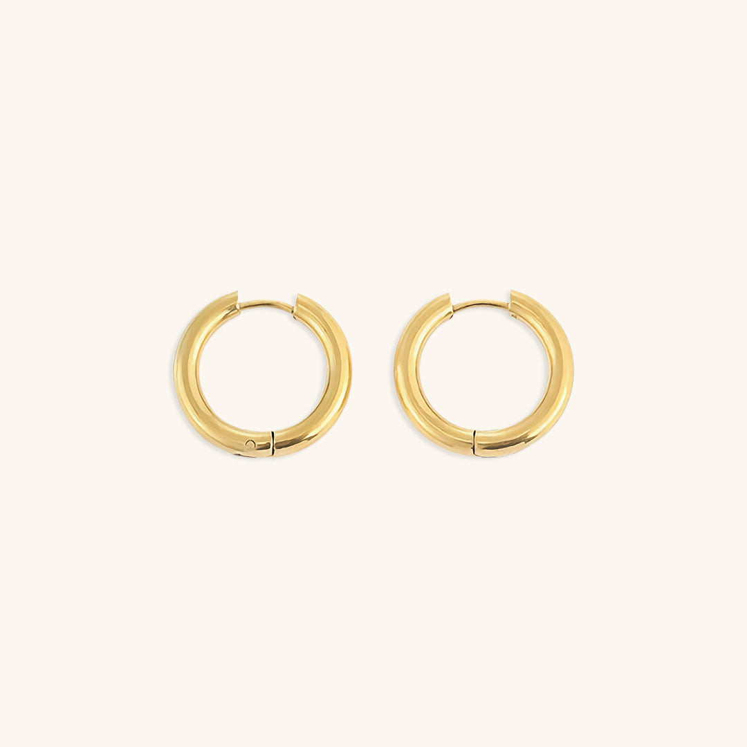 Classic Round Hoop Earrings | Ethically Sourced Stainless Steel with 14k Gold Plating 8