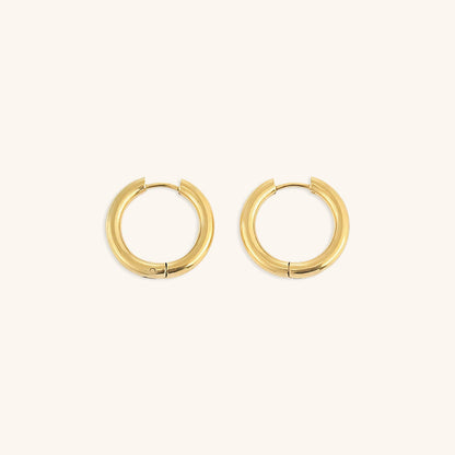 Classic Round Hoop Earrings | Ethically Sourced Stainless Steel with 14k Gold Plating 8