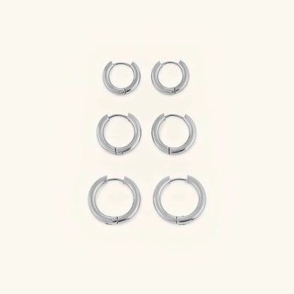 Classic Round Hoop Earrings | Ethically Sourced Stainless Steel with 14k Gold Plating 9