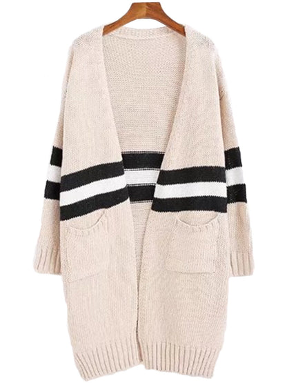 Colorblock Open Wrap Cardigan | Soft Knit with Front Pockets 0