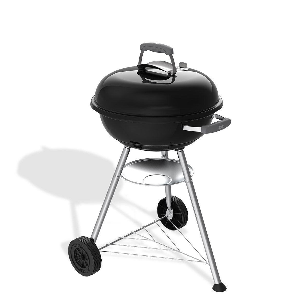 Compact Charcoal BBQ Grill | 47cm Porcelain-Enamel with Wheeled Stand 2