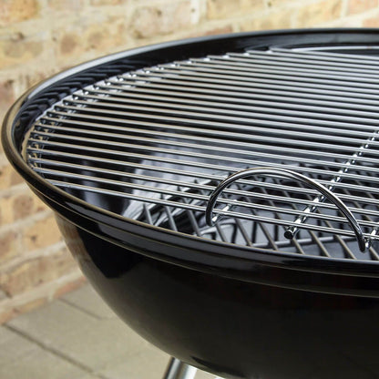 Compact Charcoal BBQ Grill | 47cm Porcelain-Enamel with Wheeled Stand 4
