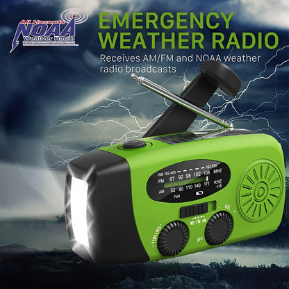 Compact Emergency Radio | Hand Crank & Solar Power Bank with NOAA Weather Alerts 4