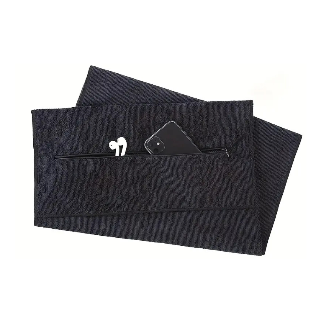 Compact Sports Gym Towel | Ultra Absorbent with Zipper Pocket 5