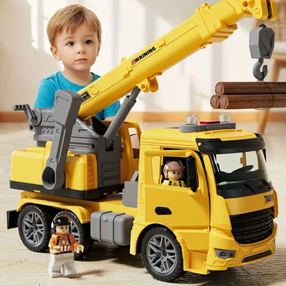 Construction Crane Truck Toy | Realistic Lights and Sounds for Kids 0