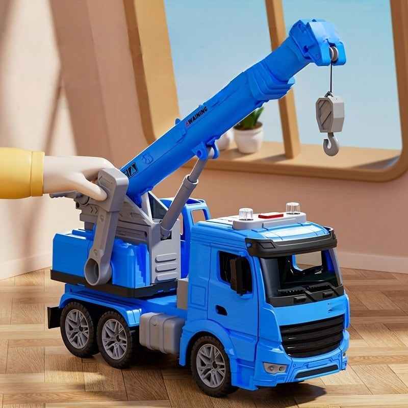 Construction Crane Truck Toy | Realistic Lights and Sounds for Kids 1