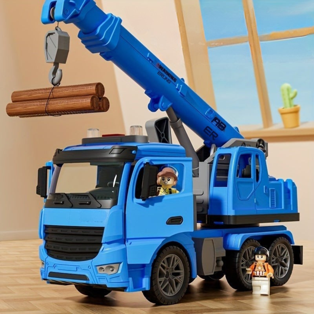 Construction Crane Truck Toy | Realistic Lights and Sounds for Kids 3