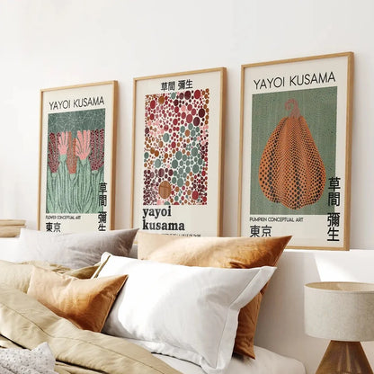 Contemporary Yayoi Kusama Retro Wall Art Decor