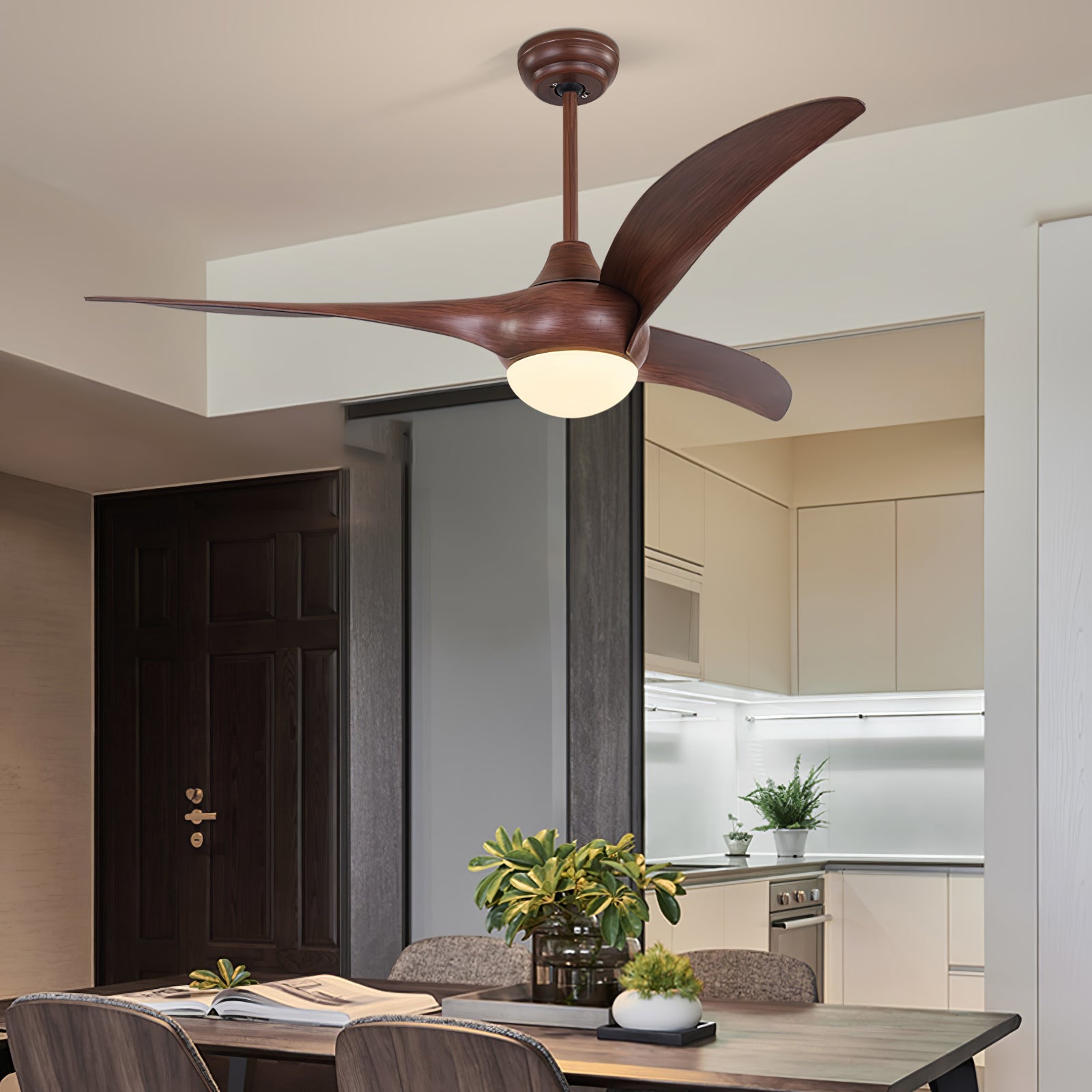 Contemporary 52-Inch LED Ceiling Fan Light with DC Motor & Remote Control 3