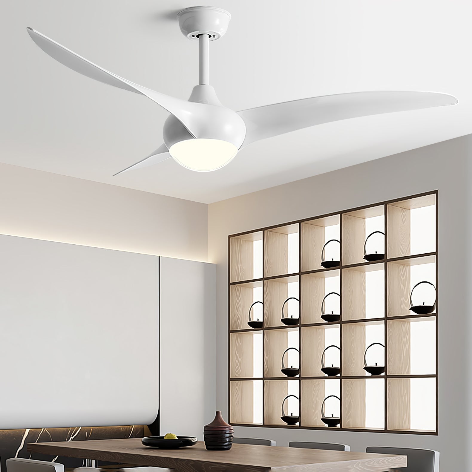 Contemporary 52-Inch LED Ceiling Fan Light with DC Motor & Remote Control 4