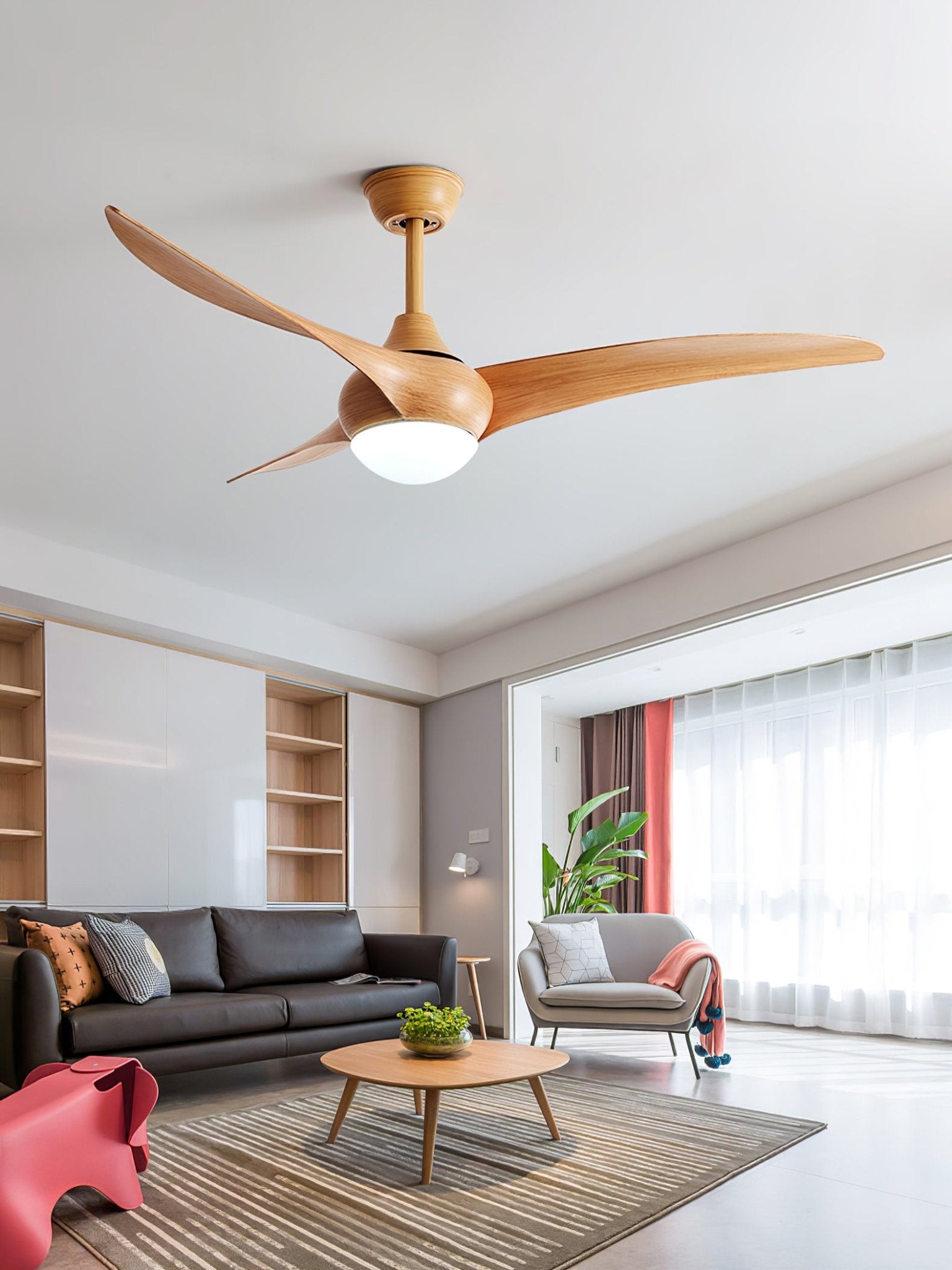 Contemporary 52-Inch LED Ceiling Fan Light with DC Motor & Remote Control 7