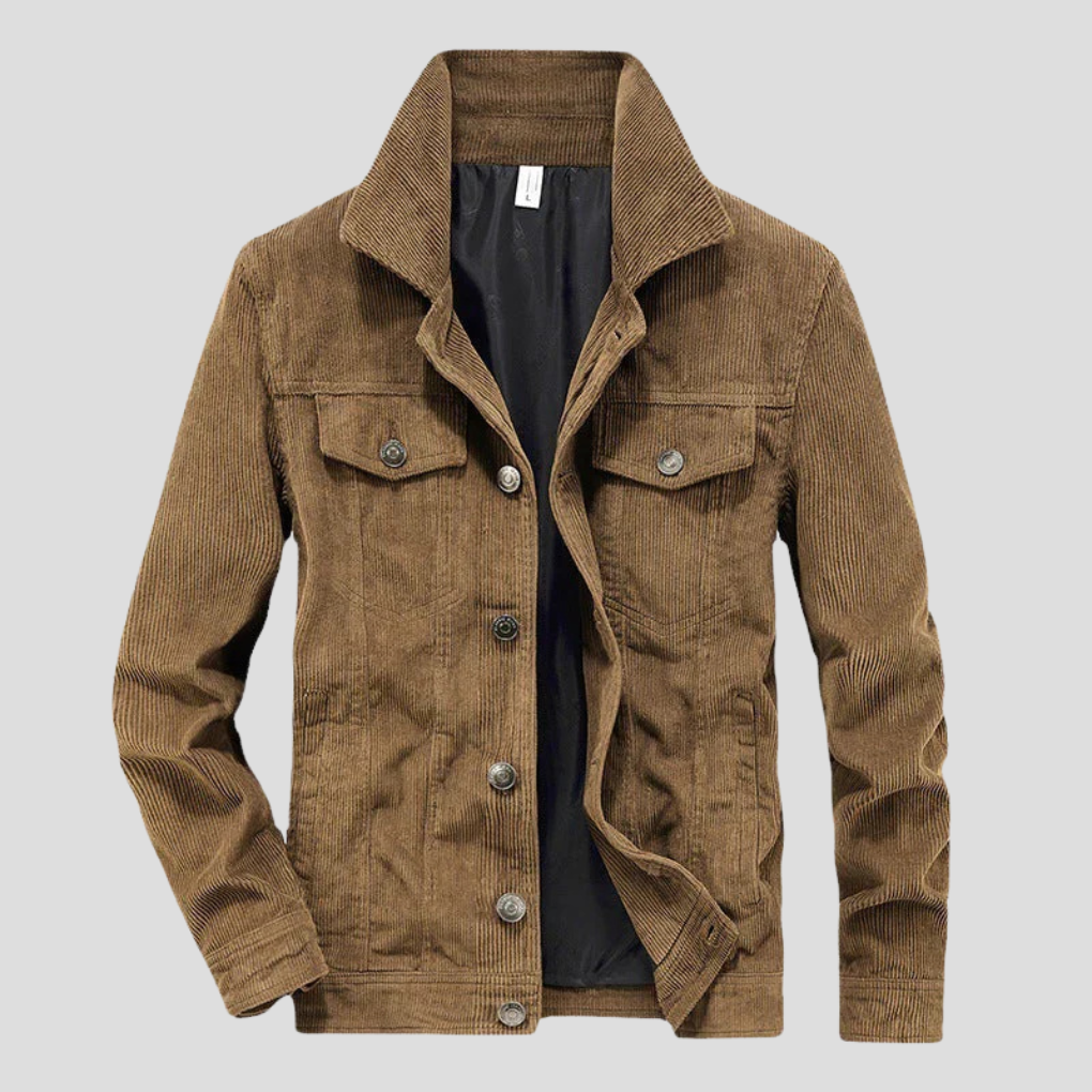 Corduroy Jacket | Lightweight Slim-Fit Design with Button Closure 0