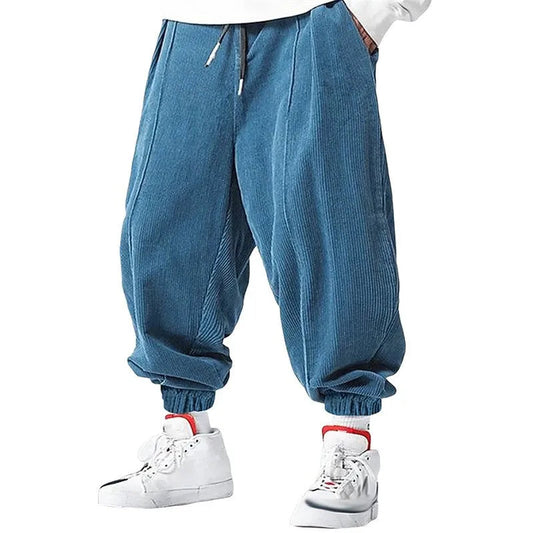 Corduroy Trousers | Adjustable Waistband with Cuffed Legs for Comfort 0