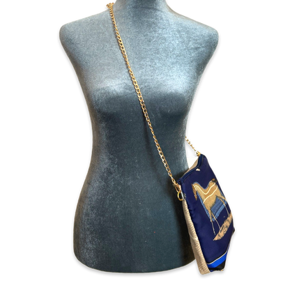 Couvertures et Tenues du Jour Blue Vintage Scarf Crossbody Bag