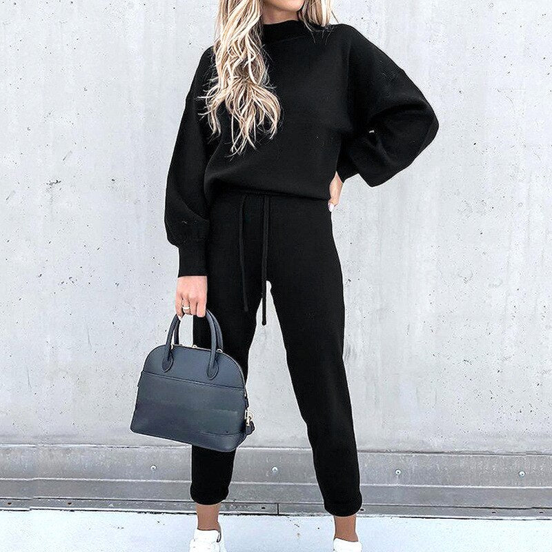 Cozy Women's Loungewear Set - Relaxed Fit Pullover and Pants for Effortless Style and Comfort 2