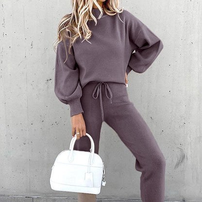 Cozy Women's Loungewear Set - Relaxed Fit Pullover and Pants for Effortless Style and Comfort 5