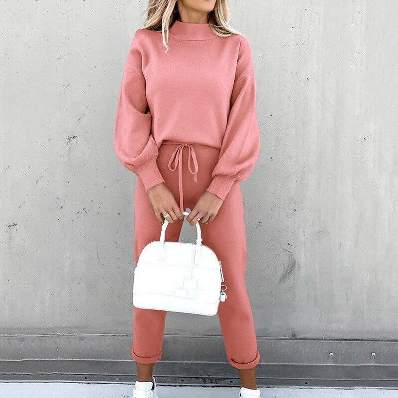 Cozy Women's Loungewear Set - Relaxed Fit Pullover and Pants for Effortless Style and Comfort 7