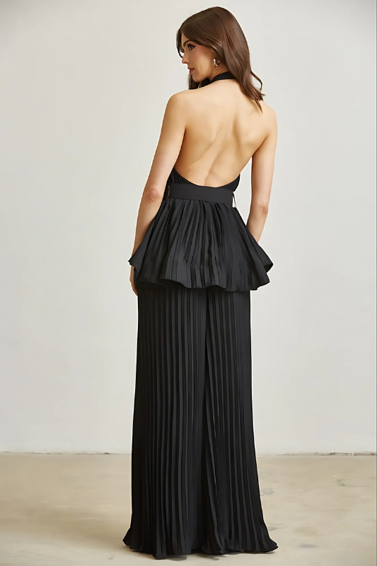 Midnight i Monaco Chiffon Plissert Bukse Sett