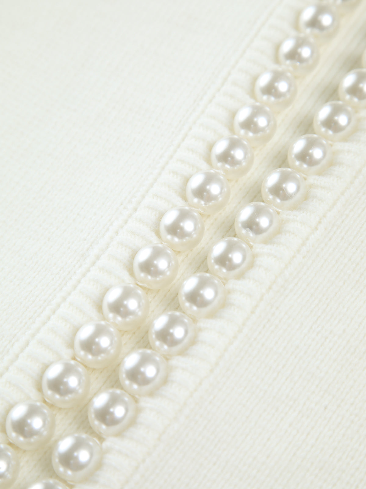 Cropped Cardigan Sweater | Soft Knit with Pearl Trim & Ripped Hem 6
