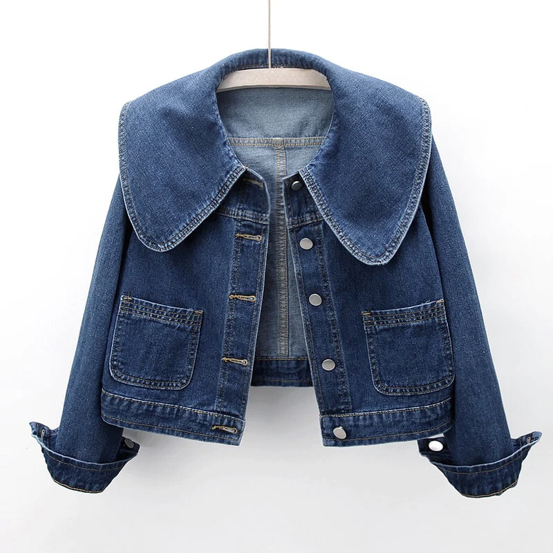 Cropped Denim Jacket | Lightweight Organic Fabric with Flattering Fit 0