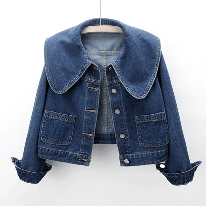 Cropped Denim Jacket | Lightweight Organic Fabric with Flattering Fit 0