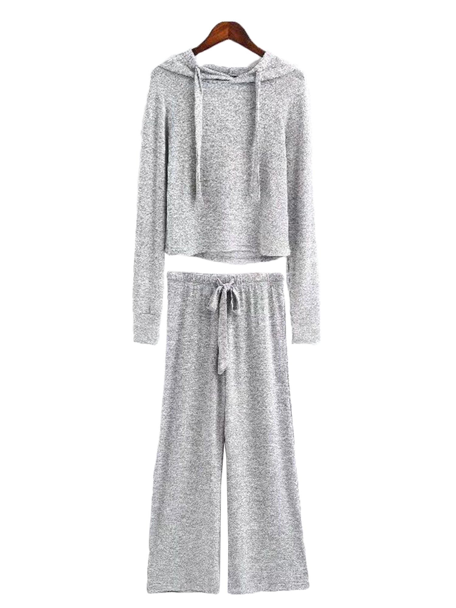Cropped Hoodie and Bottoms Loungewear Set | Comfortable Cotton Blend 0