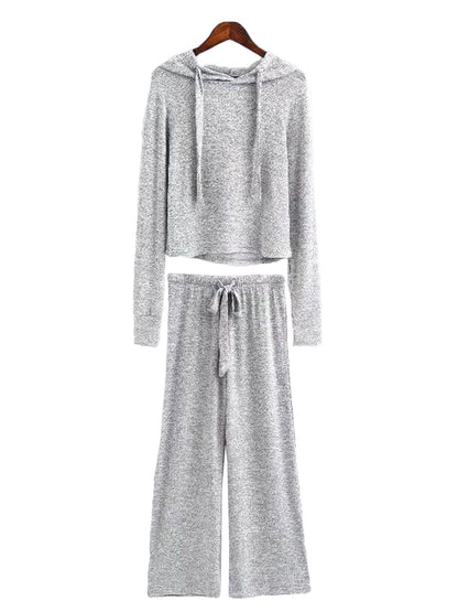 Cropped Hoodie and Bottoms Loungewear Set | Comfortable Cotton Blend 0