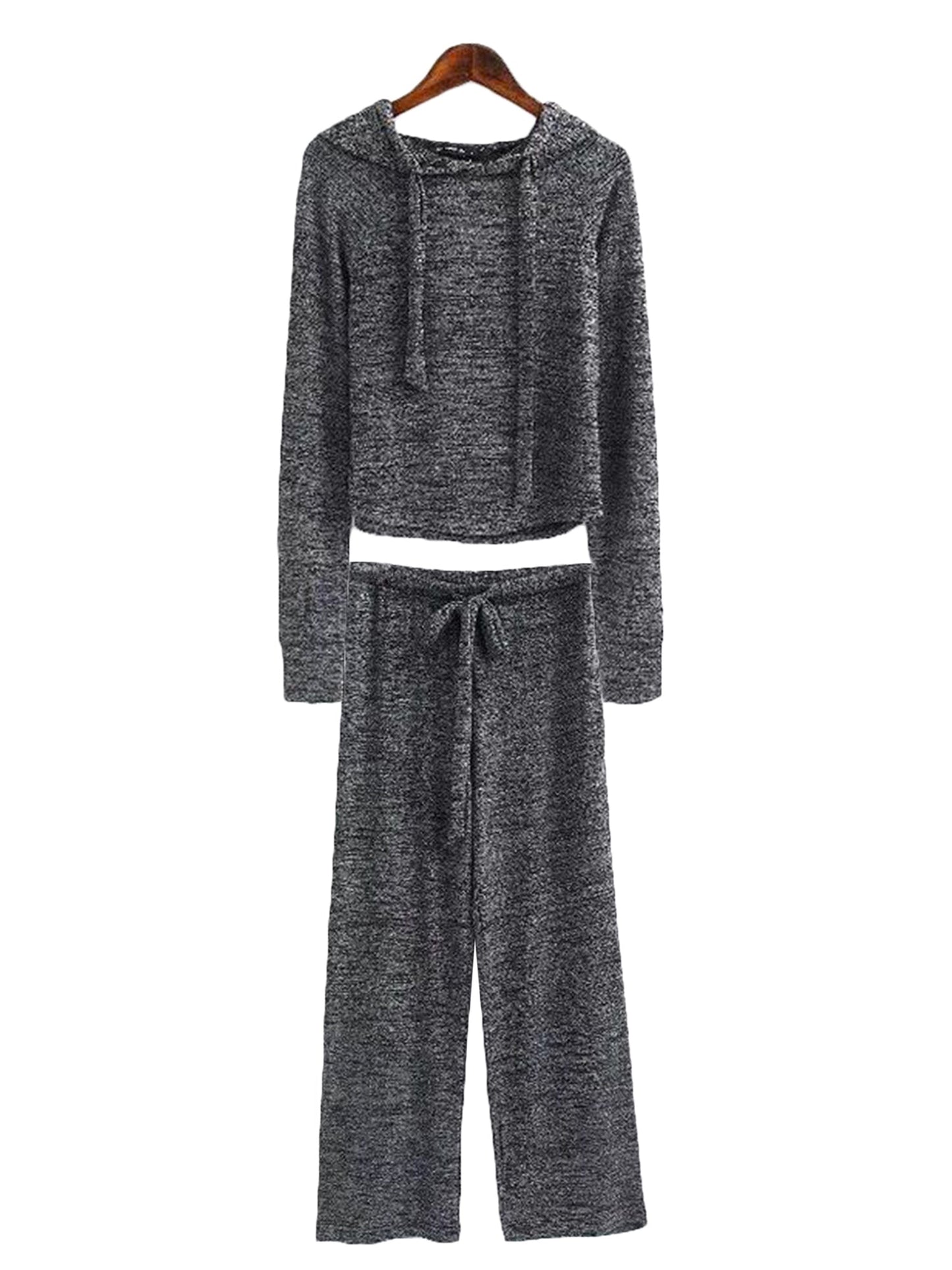 Cropped Hoodie and Bottoms Loungewear Set | Comfortable Cotton Blend 3