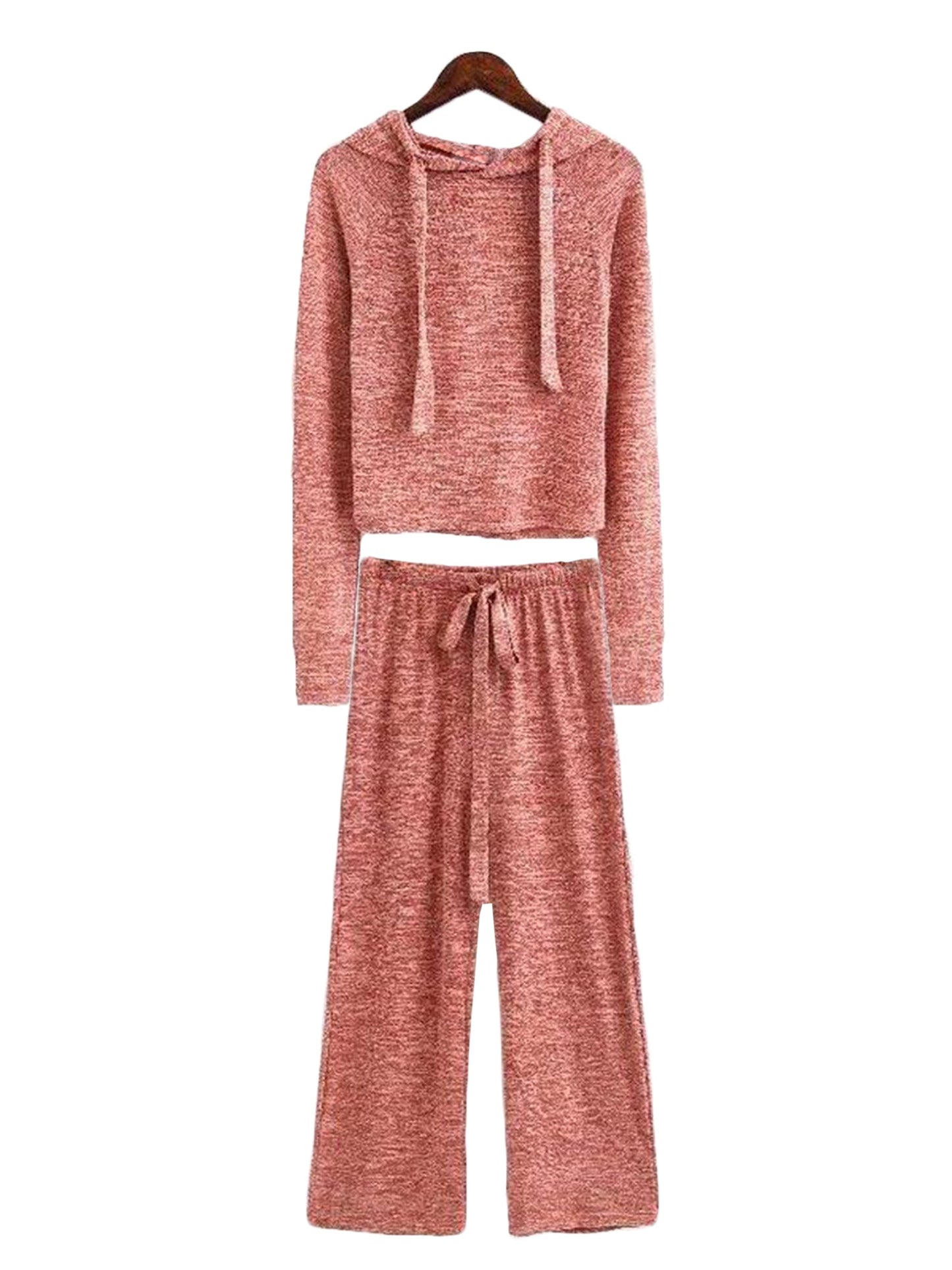 Cropped Hoodie and Bottoms Loungewear Set | Comfortable Cotton Blend 4