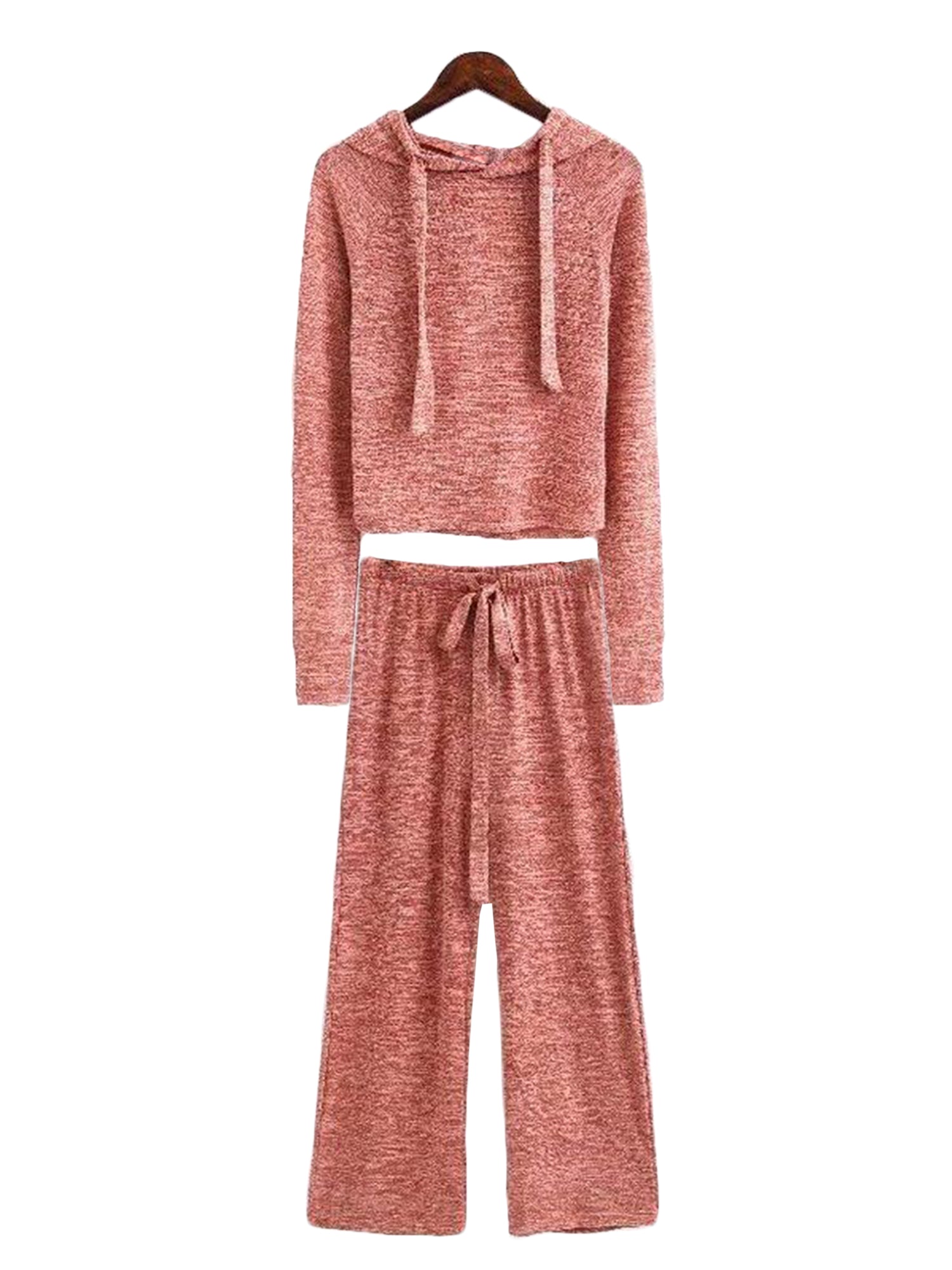 Cropped Hoodie and Bottoms Loungewear Set | Comfortable Cotton Blend 4