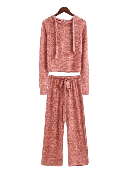 Cropped Hoodie and Bottoms Loungewear Set | Comfortable Cotton Blend 4
