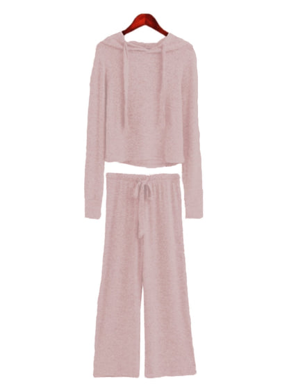 Cropped Hoodie and Bottoms Loungewear Set | Comfortable Cotton Blend 5