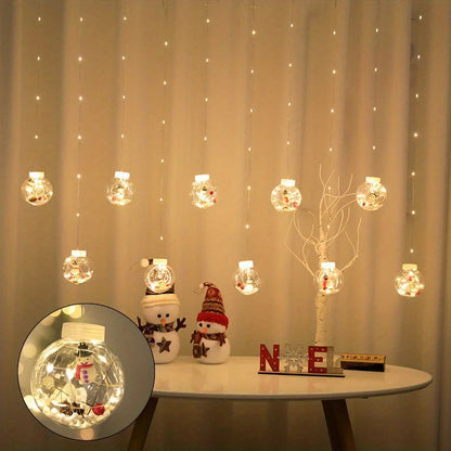 Curtain Light | Warm LED Christmas Decor with Santa and Snowman Designs 2