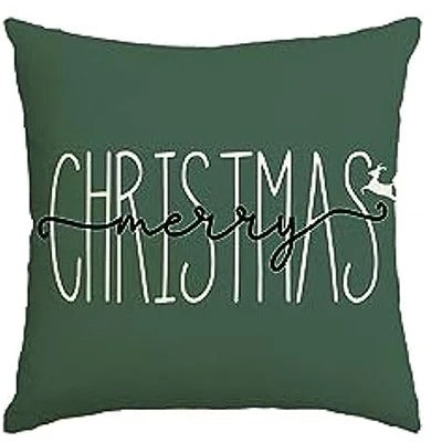 Cushion Cover | Festive Green Design with Christmas Print 45x45 cm 3