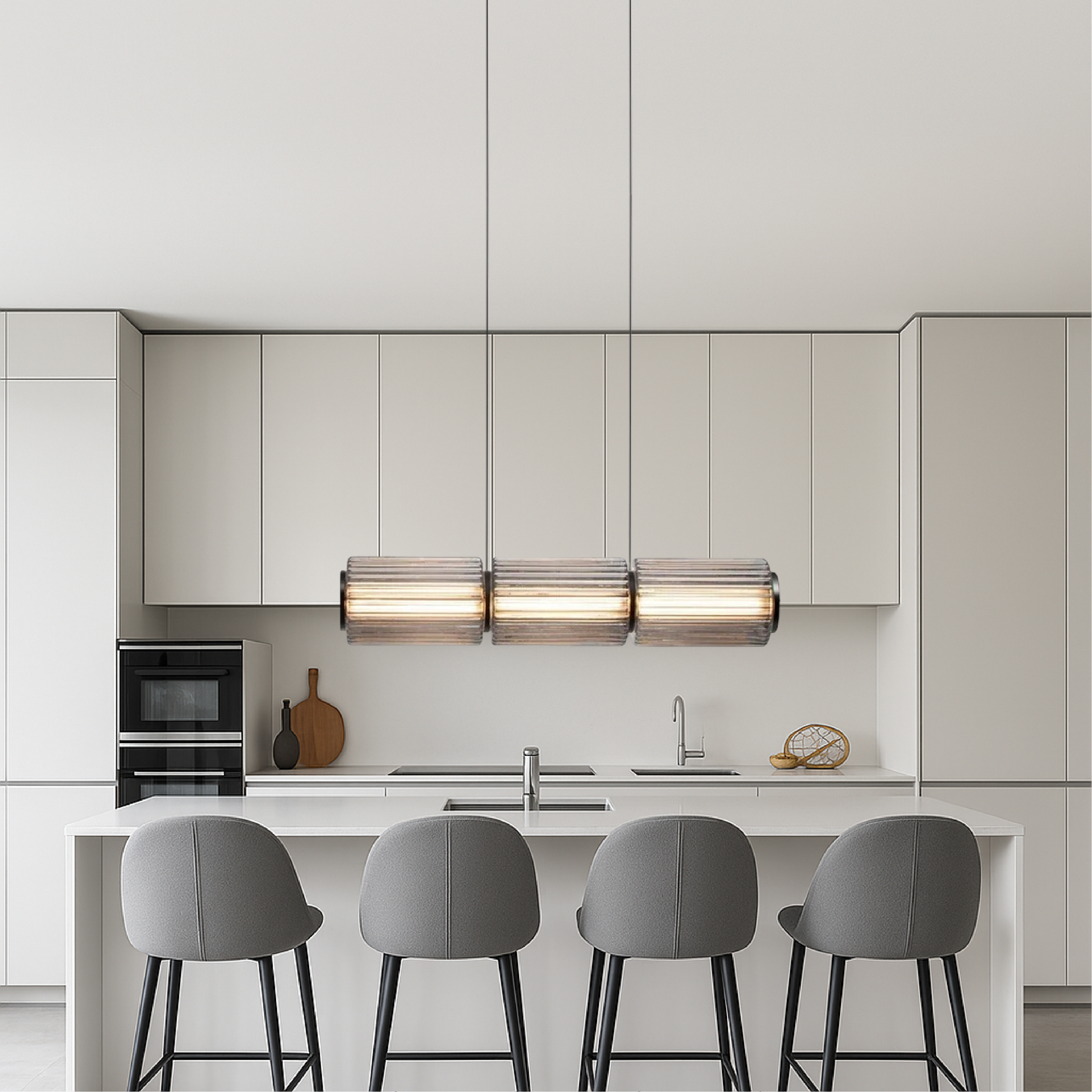 Cylinder Pendant Light | Modern Glass Design for Kitchen Lighting 0