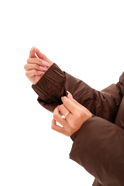 Giacca Imbottita Bio-Piuma Isolata al Cioccolato Fondente