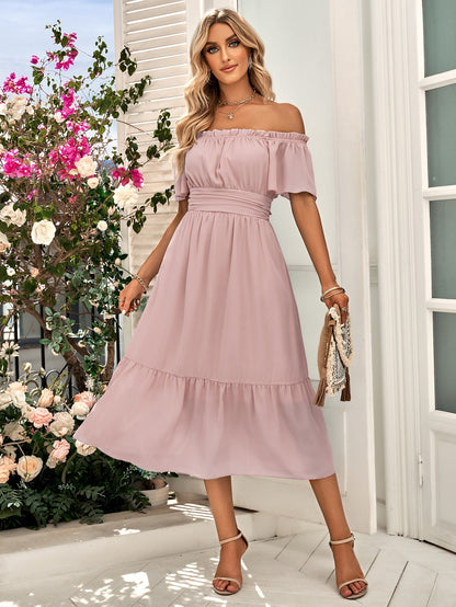 Summer Breeze Off Shoulder High Waist Dress